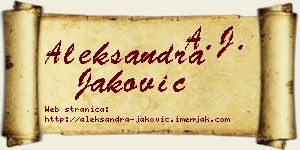 Aleksandra Jaković vizit kartica
